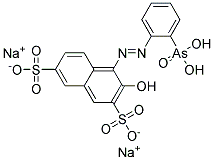 4-(O-ARSONOPHENYLAZO)-3-HYDROXY-2,7-NAPHTHALENEDISULFONICACIDDISODIUMSALT 结构式