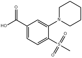 4-Methylsulfonyl-3-(piperidin-1-yl)benzoicacid 结构式