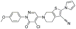 6-(5-Chloro-1-(4-methoxyphenyl)-6-oxo-1,6-dihydro-4-pyridazinyl)-2-(1H-pyrrol-1-yl)-4,5,6,7-tetrahydrothieno[2,3-c]pyridine-3-carbonitrile 结构式