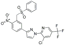 3-Chloro-2-(3-(4-nitro-3-((phenylsulfonyl)methyl)phenyl)-1H-pyrazol-1-yl)-5-(trifluoromethyl)pyridine 结构式