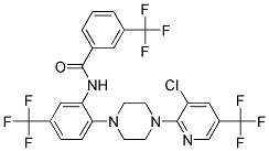 N-(2-(4-(3-Chloro-5-(trifluoromethyl)-2-pyridinyl)piperazino)-5-(trifluoromethyl)phenyl)-3-(trifluoromethyl)benzenecarboxamide 结构式