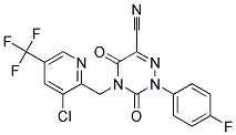 4-((3-Chloro-5-(trifluoromethyl)-2-pyridinyl)methyl)-2-(4-fluorophenyl)-3,5-dioxo-2,3,4,5-tetrahydro-1,2,4-triazine-6-carbonitrile 结构式