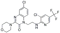 6-Chloro-1-(2-((3-chloro-5-(trifluoromethyl)-2-pyridinyl)amino)ethyl)-3-morpholino-2(1H)-quinoxalinone 结构式