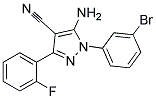 5-amino-1-(3-bromophenyl)-3-(2-fluorophenyl)-1H-pyrazole-4-carbonitrile 结构式