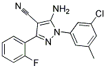 5-amino-1-(3-chloro-5-methylphenyl)-3-(2-fluorophenyl)-1H-pyrazole-4-carbonitrile 结构式