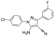 5-amino-1-(4-chlorophenyl)-3-(3-fluorophenyl)-1H-pyrazole-4-carbonitrile 结构式