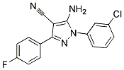 5-amino-1-(3-chlorophenyl)-3-(4-fluorophenyl)-1H-pyrazole-4-carbonitrile 结构式