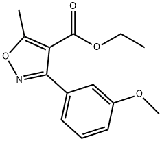 3-(3-甲氧基苯基)-5-甲基异噁唑-4-甲酸乙酯 结构式