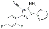 5-amino-3-(2,4-difluorophenyl)-1-pyridin-2-yl-1H-pyrazole-4-carbonitrile 结构式