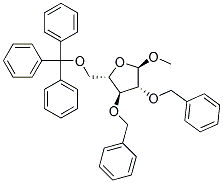 METHYL2,3-DI-O-BENZYL-5-O-TRITYL-A-L-ARABINOFURANOSIDE 结构式