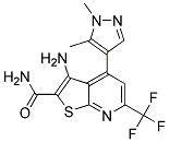 3-Amino-4-(1,5-dimethyl-1H-pyrazol-4-yl)-6-trifluoromethyl-thieno[2,3-b]pyridine-2-carboxylicacidamide 结构式