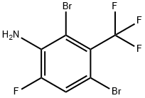 2,4-二溴-6-氟-3-(三氟甲基)苯胺 结构式