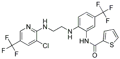 N-(2-((2-((3-Chloro-5-(trifluoromethyl)-2-pyridinyl)amino)ethyl)amino)-5-(trifluoromethyl)phenyl)-2-thiophenecarboxamide 结构式