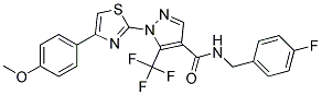 N-(4-Fluorobenzyl)-1-(4-(4-methoxyphenyl)-1,3-thiazol-2-yl)-5-(trifluoromethyl)-1H-pyrazole-4-carboxamide 结构式