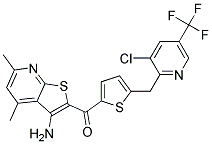 (3-Amino-4,6-dimethylthieno[2,3-b]pyridin-2-yl)(5-((3-chloro-5-(trifluoromethyl)-2-pyridinyl)methyl)-2-thienyl)methanone 结构式