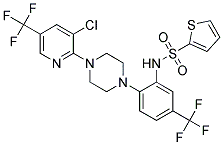 N-(2-(4-(3-Chloro-5-(trifluoromethyl)-2-pyridinyl)piperazino)-5-(trifluoromethyl)phenyl)-2-thiophenesulfonamide 结构式