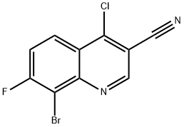 8-溴-4-氯-7-氟喹啉-3-甲腈 结构式