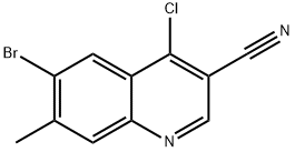 6-BROMO-4-CHLORO-7-METHYL-QUINOLINE-3-CARBONITRILE
 结构式