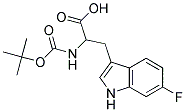 2-[(tert-butoxycarbonyl)amino]-3-(6-fluoro-1H-indol-3-yl)propanoic acid 结构式
