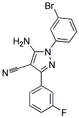 5-amino-1-(3-bromophenyl)-3-(3-fluorophenyl)-1H-pyrazole-4-carbonitrile 结构式