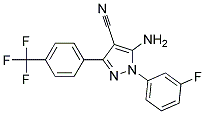 5-amino-3-[4-(trifluoromethyl)phenyl]-1-(3-fluorophenyl)-1H-pyrazole-4-carbonitrile 结构式