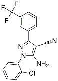 5-amino-1-(2-chlorophenyl)-3-[3-(trifluoromethyl)phenyl]-1H-pyrazole-4-carbonitrile 结构式