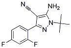 5-amino-1-tert-butyl-3-(2,4-difluorophenyl)-1H-pyrazole-4-carbonitrile 结构式