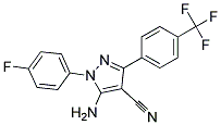 5-amino-3-[4-(trifluoromethyl)phenyl]-1-(4-fluorophenyl)-1H-pyrazole-4-carbonitrile 结构式