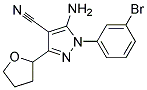5-amino-1-(3-bromophenyl)-3-(tetrahydrofuran-2-yl)-1H-pyrazole-4-carbonitrile 结构式