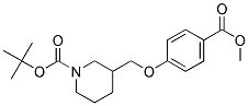 3-(4-Methoxycarbonyl-phenoxymethyl)-piperidine-1-carboxylic acid tert-butyl ester 结构式