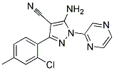 5-amino-3-(2-chloro-4-methylphenyl)-1-pyrazin-2-yl-1H-pyrazole-4-carbonitrile 结构式