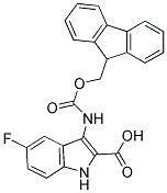 3-{[(9H-fluoren-9-ylmethoxy)carbonyl]amino}-5-fluoro-1H-indole-2-carboxylic acid 结构式