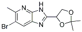 6-bromo-2-(2,2-dimethyl-1,3-dioxolan-4-yl)-5-methyl-3H-imidazo[4,5-b]pyridine 结构式