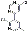 4-Chloro-6-(2-chloro-5-methyl-pyridin-3-yl)-pyrimidine 结构式