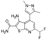 3-Amino-6-difluoromethyl-4-(1,3-dimethyl-1H-pyrazol-4-yl)-thieno[2,3-b]pyridine-2-carboxylicacidamide 结构式