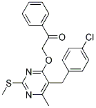 5-(4-Chlorobenzyl)-6-methyl-2-methylthio-4-phenacyloxypyrimidine 结构式