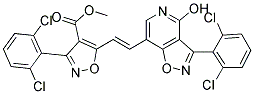 Methyl 3-(2,6-dichlorophenyl)-5-(2-(3-(2,6-dichlorophenyl)-4-hydroxyisoxazolo[4,5-c]pyridin-7-yl)vinyl)-4-isoxazolecarboxylate 结构式