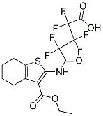 4-(N-(3-(Ethoxycarbonyl)(4,5,6,7-tetrahydrobenzo[b]thiophen-2-yl))carbamoyl)-2,2,3,3,4,4-hexafluorobutanoic acid 结构式