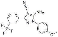 5-amino-3-[3-(trifluoromethyl)phenyl]-1-(4-methoxyphenyl)-1H-pyrazole-4-carbonitrile 结构式