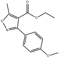 3-(4-甲氧基苯基)-5-甲基异噁唑-4-甲酸乙酯 结构式