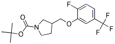 3-(2-Fluoro-5-trifluoromethyl-phenoxymethyl)-pyrrolidine-1-carboxylic acid tert-butyl ester 结构式