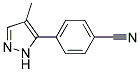 4-(4-methyl-1H-pyrazol-5-yl)benzonitrile 结构式