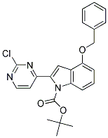 4-Benzyloxy-2-(2-chloro-pyrimidin-4-yl)-indole-1-carboxylic acid tert-butyl ester 结构式