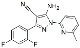 5-amino-3-(2,4-difluorophenyl)-1-(6-methylpyridin-2-yl)-1H-pyrazole-4-carbonitrile 结构式
