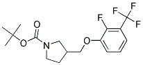 3-(2-Fluoro-3-trifluoromethyl-phenoxymethyl)-pyrrolidine-1-carboxylic acid tert-butyl ester 结构式