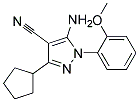 5-amino-3-cyclopentyl-1-(2-methoxyphenyl)-1H-pyrazole-4-carbonitrile 结构式