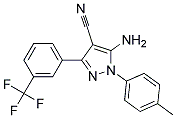 5-amino-3-[3-(trifluoromethyl)phenyl]-1-(4-methylphenyl)-1H-pyrazole-4-carbonitrile 结构式