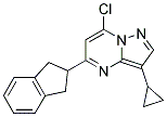 7-chloro-3-cyclopropyl-5-(2,3-dihydro-1H-inden-2-yl)pyrazolo[1,5-a]pyrimidine 结构式