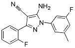 5-amino-1-(3-fluoro-5-methylphenyl)-3-(2-fluorophenyl)-1H-pyrazole-4-carbonitrile 结构式