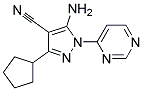 5-amino-3-cyclopentyl-1-pyrimidin-4-yl-1H-pyrazole-4-carbonitrile 结构式